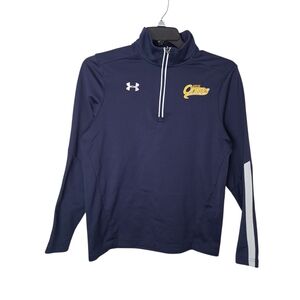 Under Armour Men's Navy Quarter-Zip Pullover with Yellow ERIE OTTERS Logo S